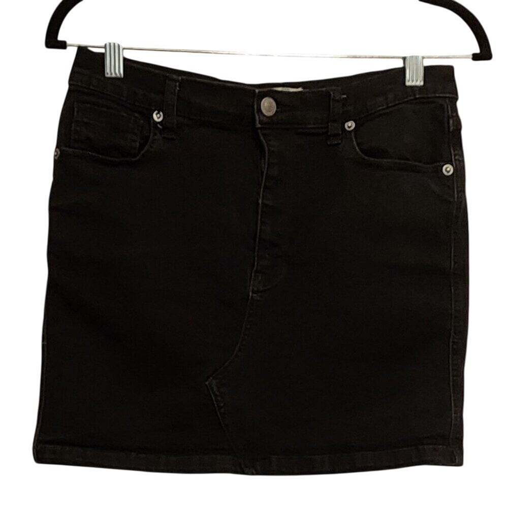 We The Free Denim Mini Skirt‎ 30 Black Indie Grunge Boho Streetwear Denimcore